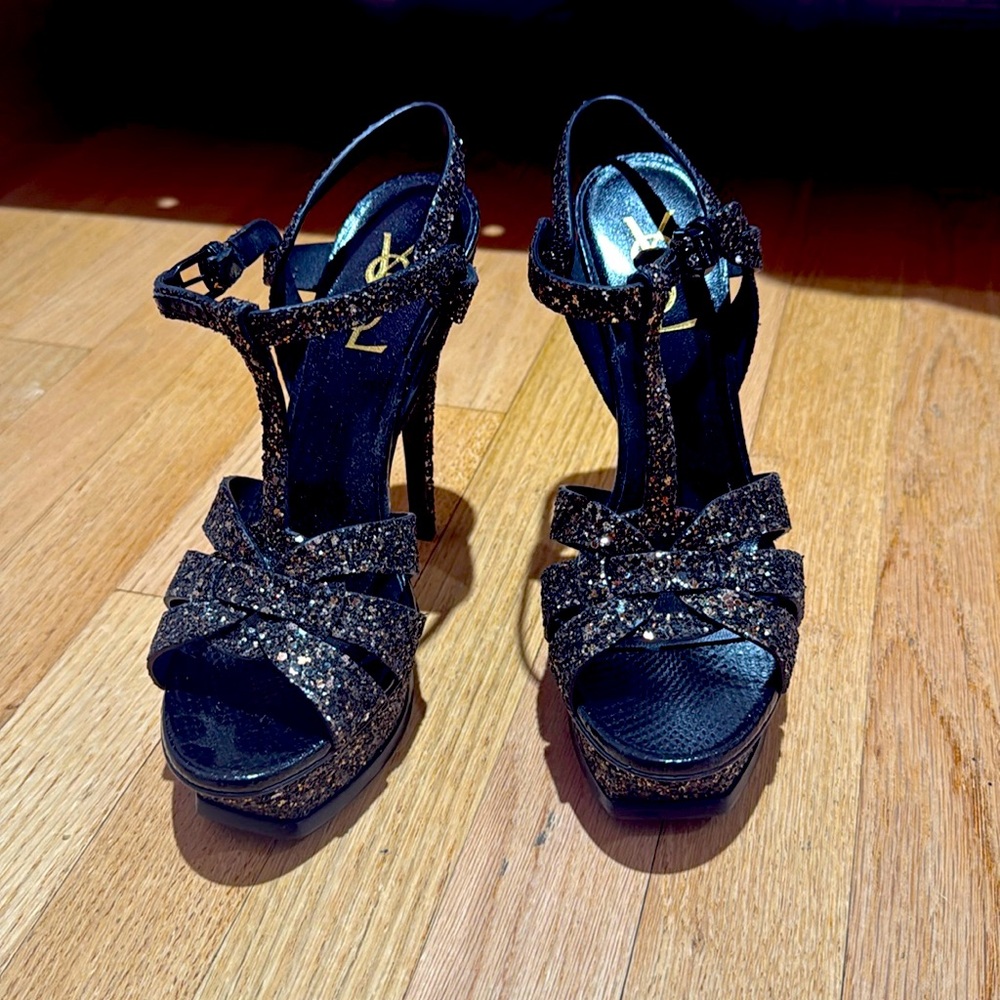 YSL tribute sandal heel